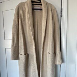 ARITIZIA BABATON MERINO WOOL COLLARED OPEN FRONT LONG JACKET